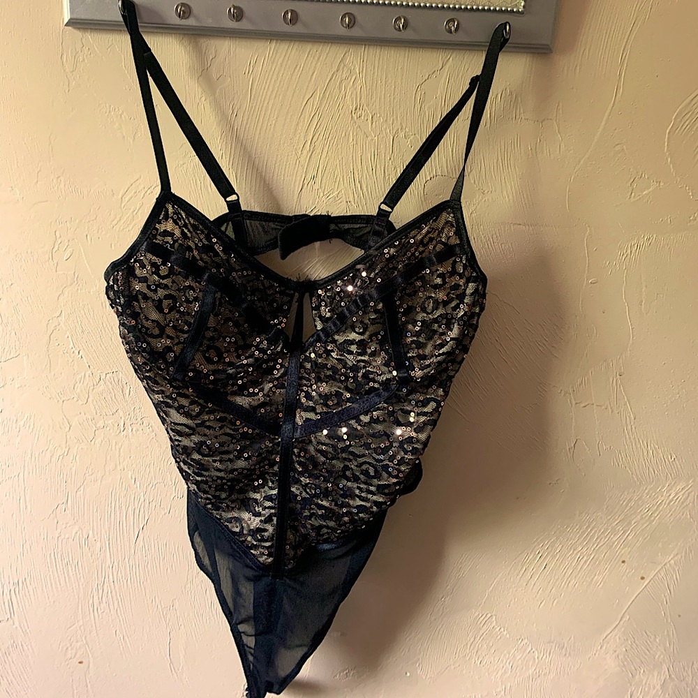 NEVER WORN sequence body suit. Gold black
